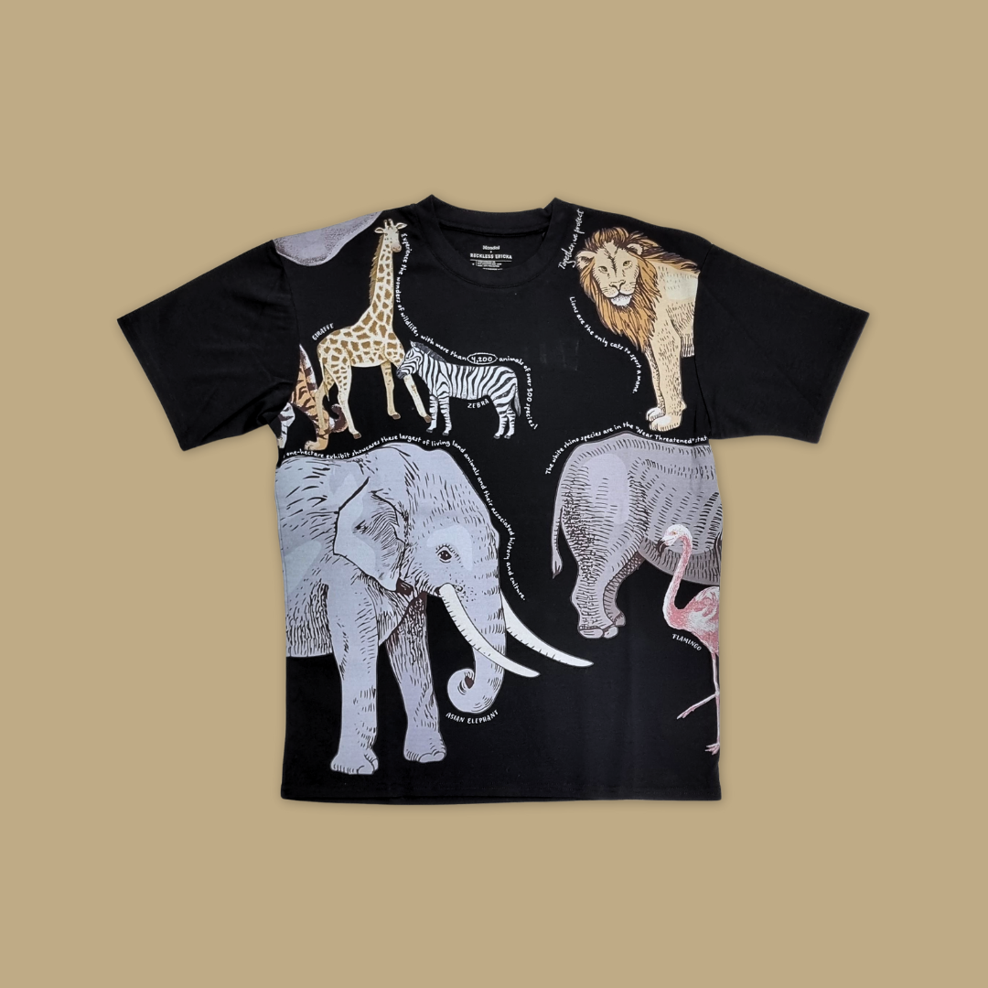 Reckless Ericka Adult Animal Drawing Unisex Oversized - MANDAI WILDLIFE RESERVE