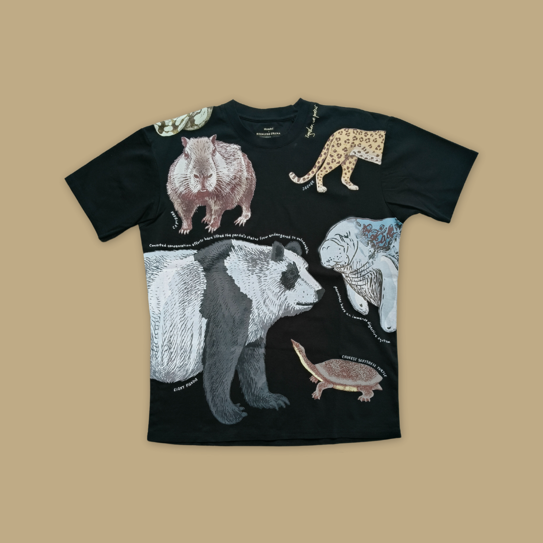 Reckless Ericka Adult Animal Drawing Unisex Oversized - MANDAI WILDLIFE RESERVE