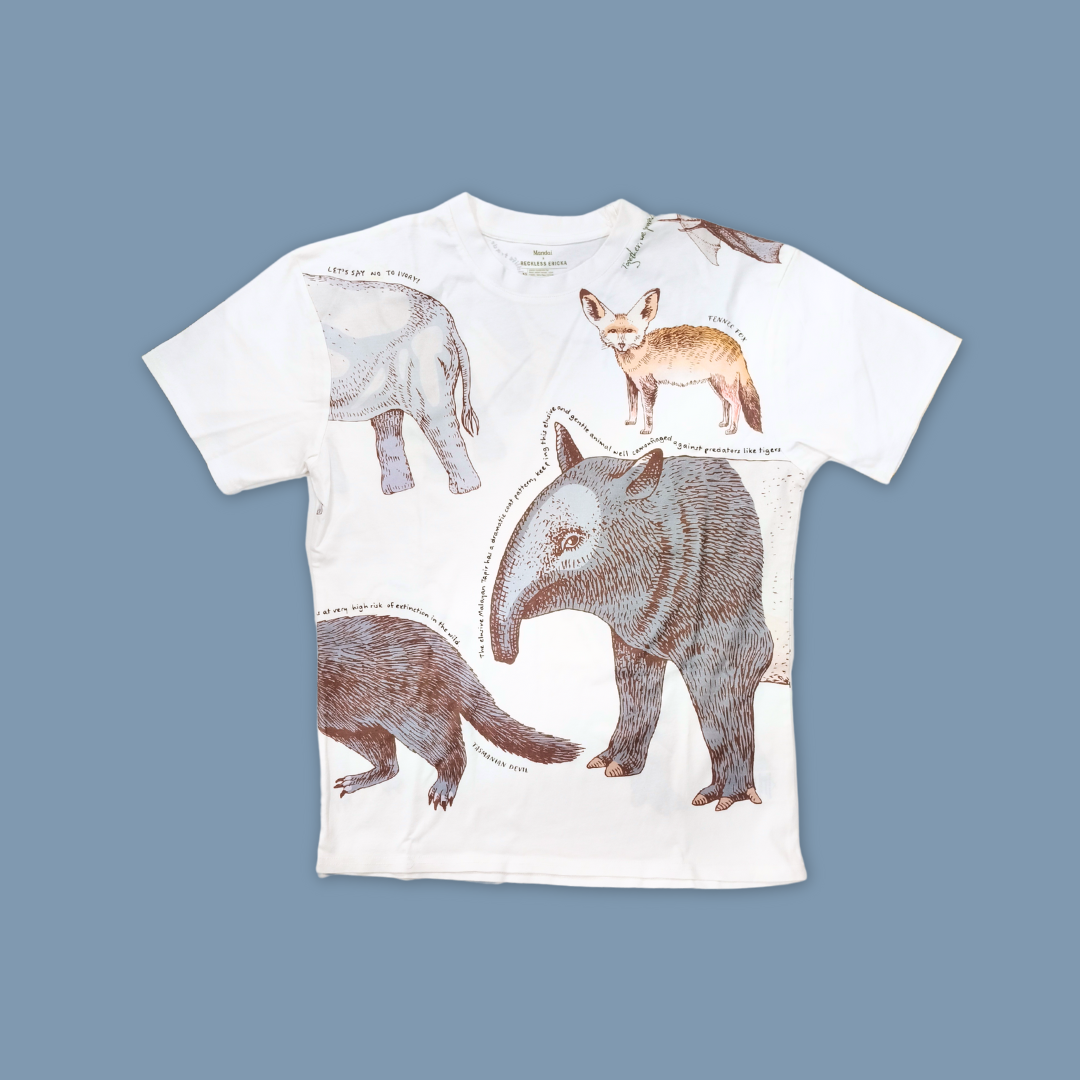 Reckless Ericka Adult Animal Drawing Unisex Oversized - MANDAI WILDLIFE RESERVE