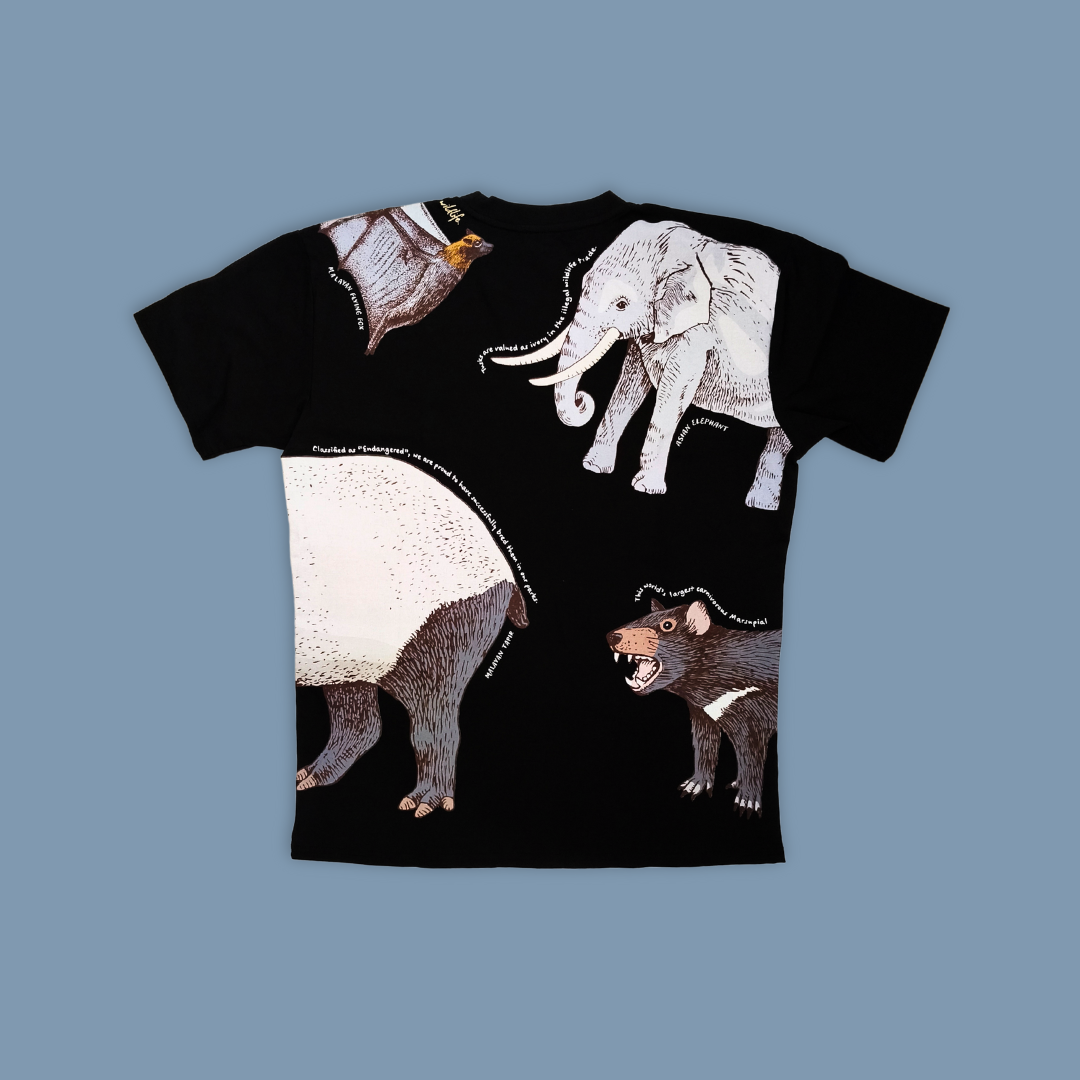 Reckless Ericka Adult Animal Drawing Unisex Oversized - MANDAI WILDLIFE RESERVE