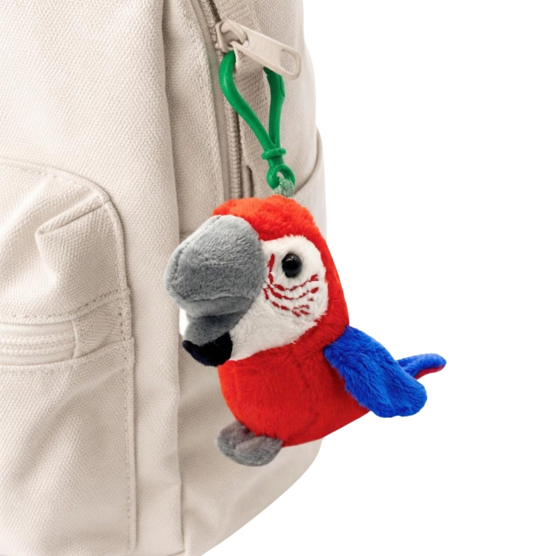 Scarlet Macaw Plush Keychain