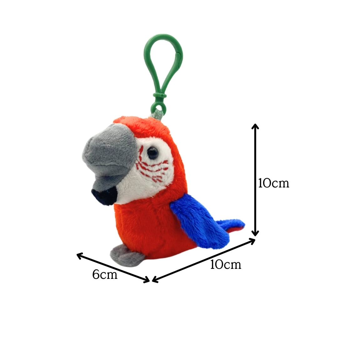 Scarlet Macaw Plush Keychain
