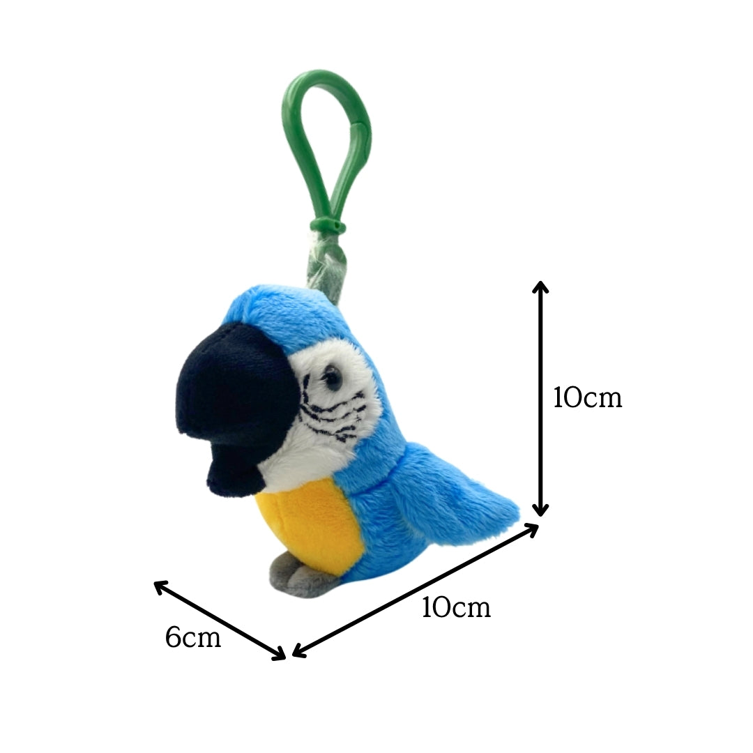 Blue And Yellow Macaw Plush Keychain