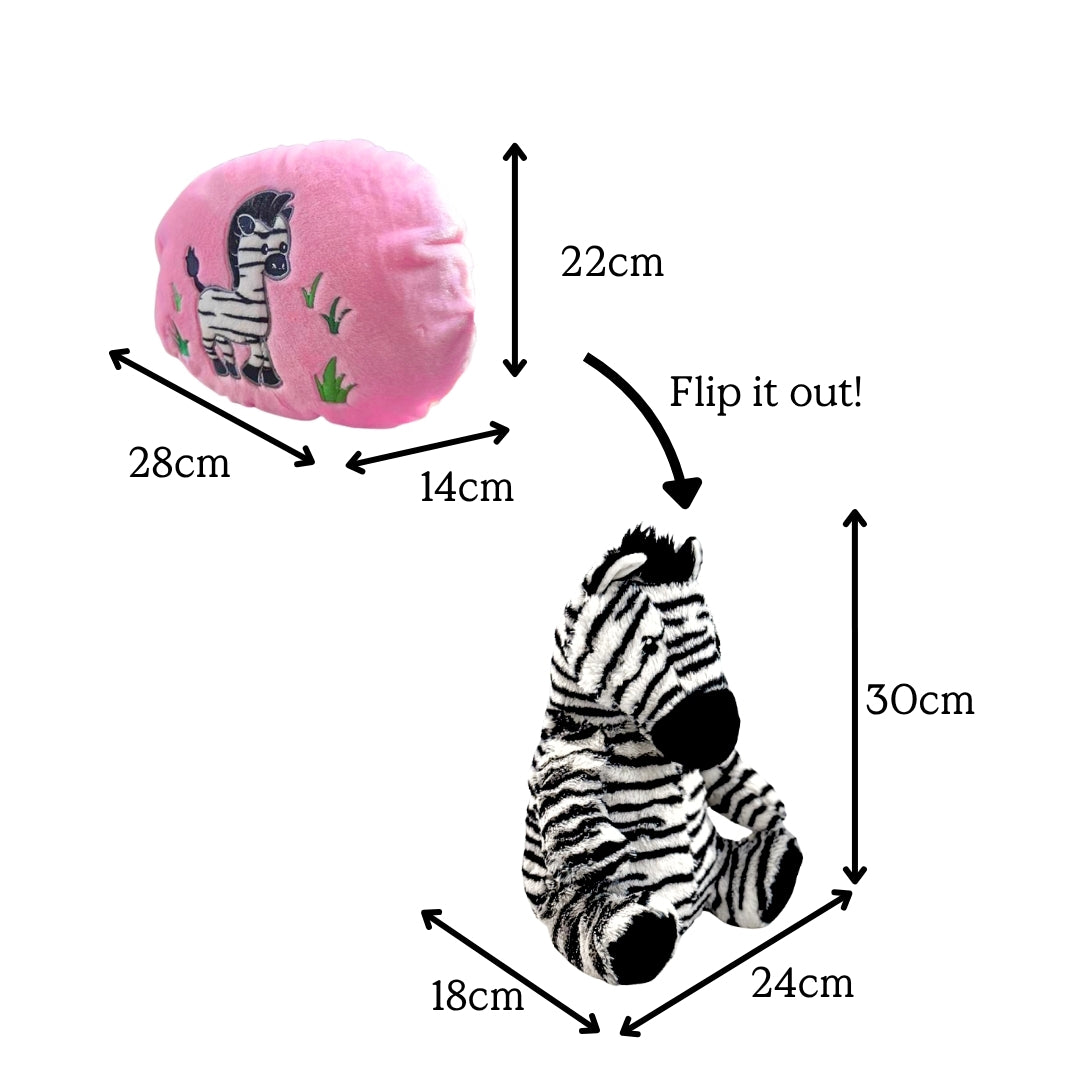 Zebra Reversible Plush Pillow