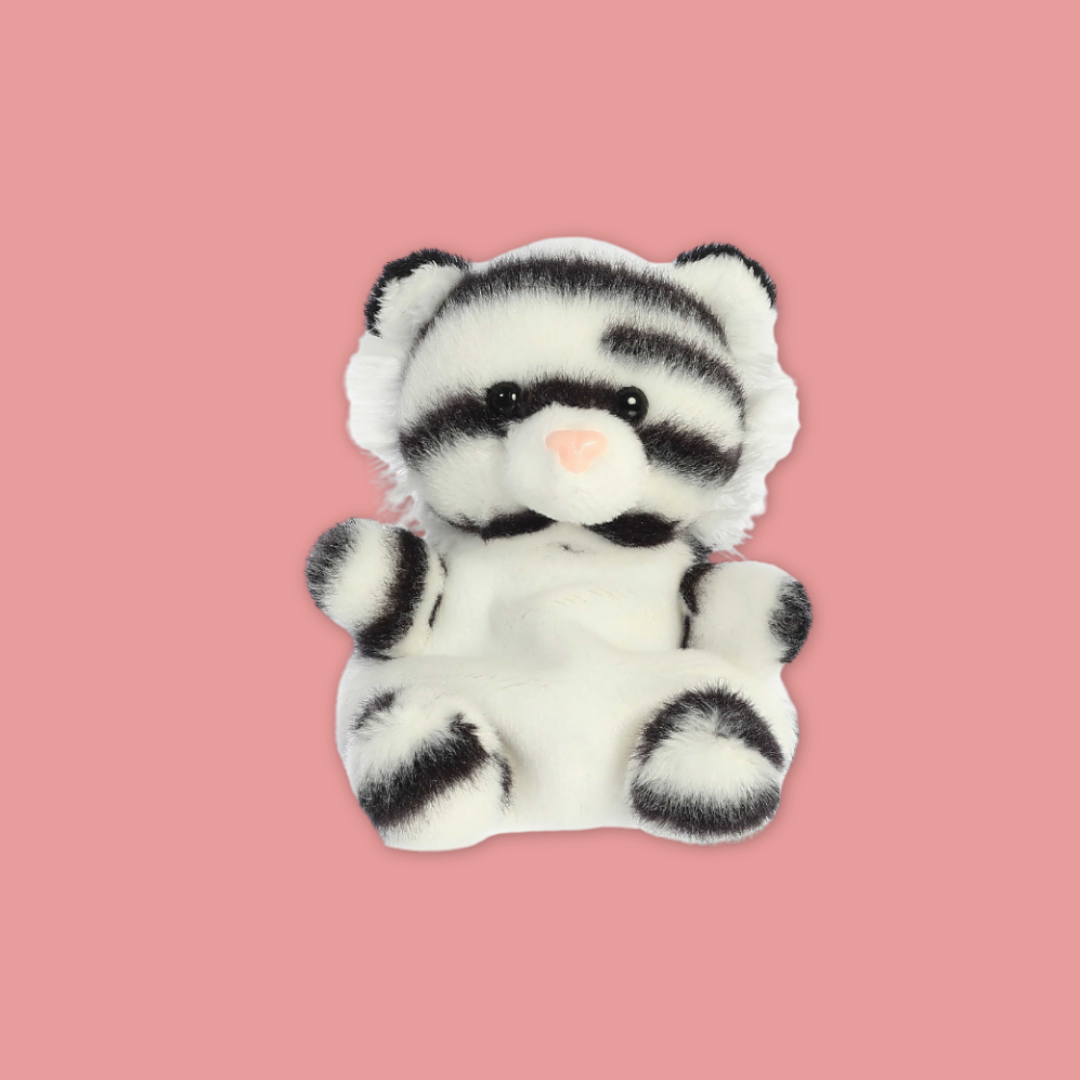 Kira White Tiger Palm Pal Plush 5"