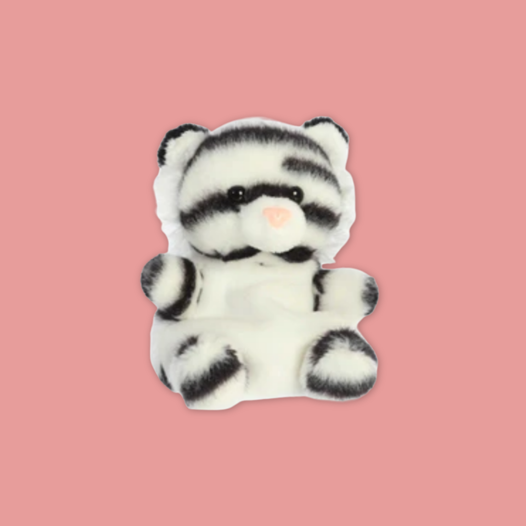 Kira White Tiger Palm Pal Plush 5"