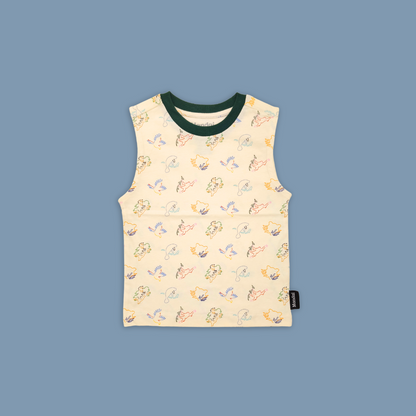Outline All-Over Print Kids Sleeveless Tank Top MANDAI WILDLIFE RESERVE