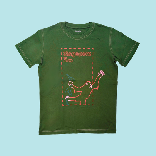 Singapore Zoo vibe Grab the Adult Unisex Outline Orangutan Tee - MANDAI WILDLIFE RESERVE