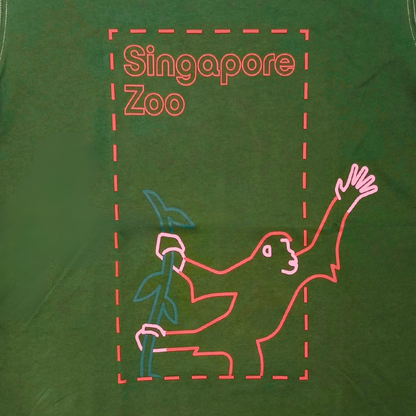 Singapore Zoo vibe Grab the Adult Unisex Outline Orangutan Tee - MANDAI WILDLIFE RESERVE