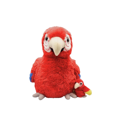 Scarlet Macaw With Egg Plush 11"
