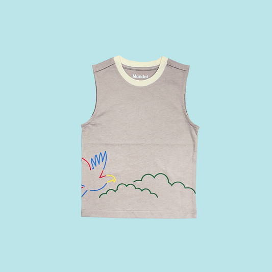 Bird Paradise Outline Kids Sleeveless Tank Top