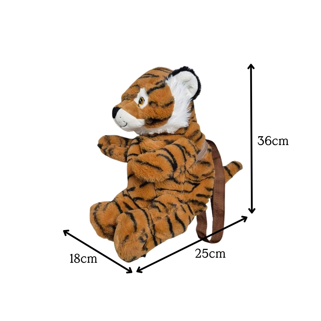 Eco Malayan Tiger Plush Backpack 14"