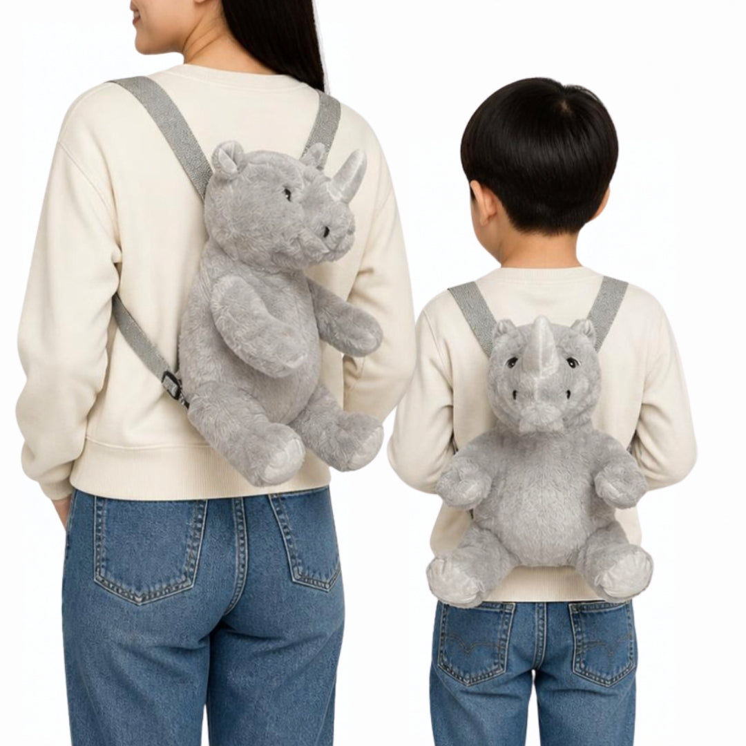 Eco Rhino Plush Backpack 14"