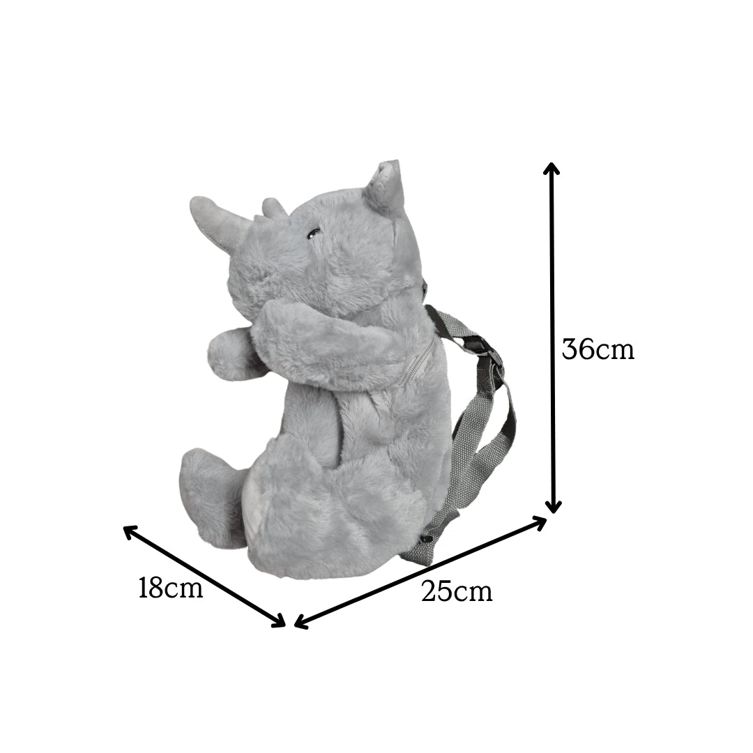 Eco Rhino Plush Backpack 14"