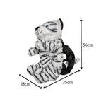 Eco White Tiger Plush Backpack 14"
