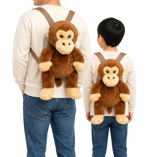Eco Monkey Plush Backpack 14"
