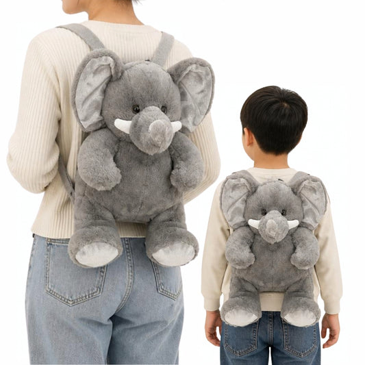 Eco Elephant Plush Backpack 14"