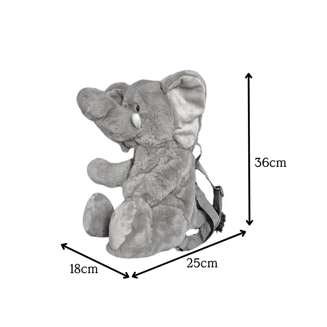Eco Elephant Plush Backpack 14"