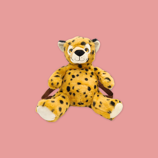 Eco Leopard Plush Backpack 14"