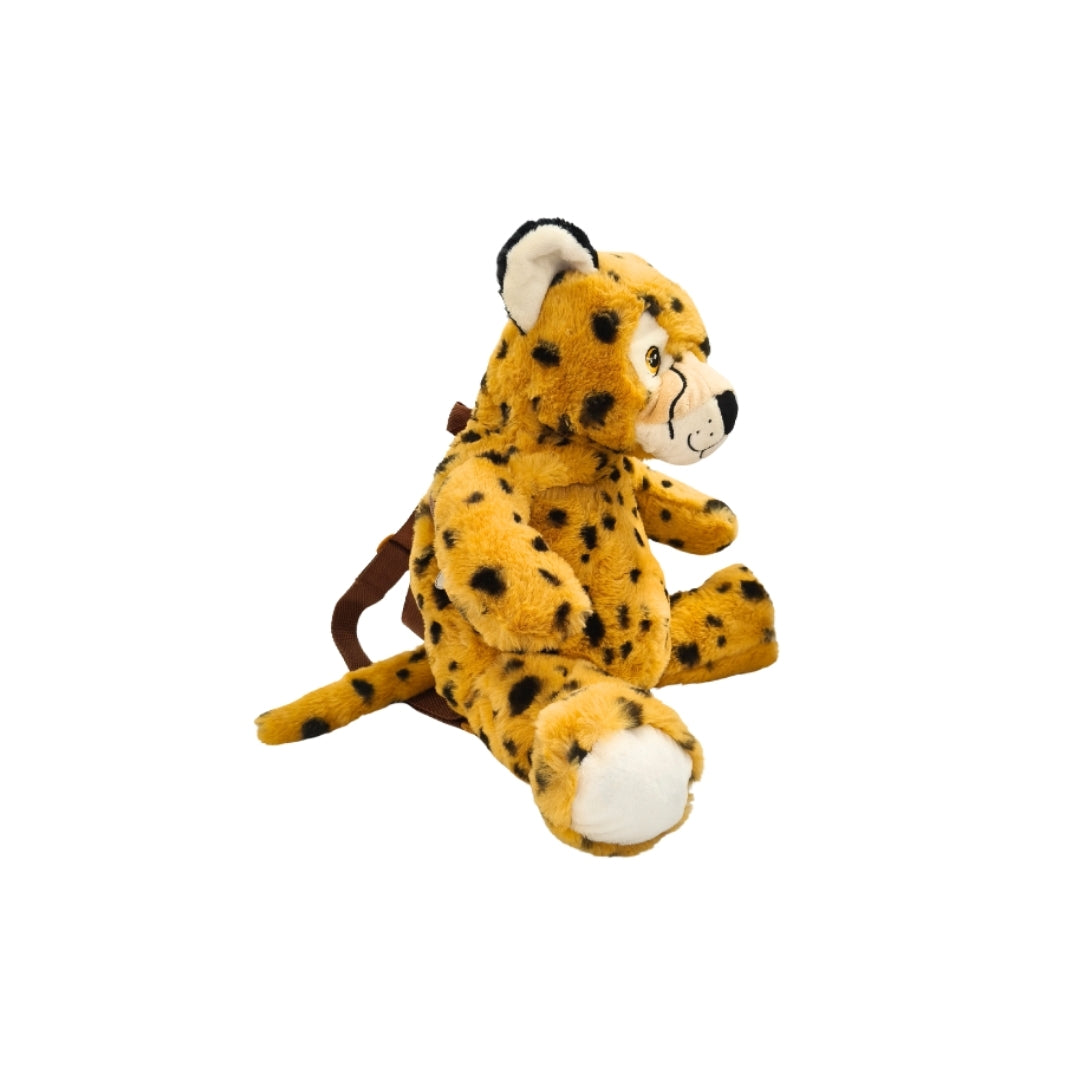 Eco Leopard Plush Backpack 14"