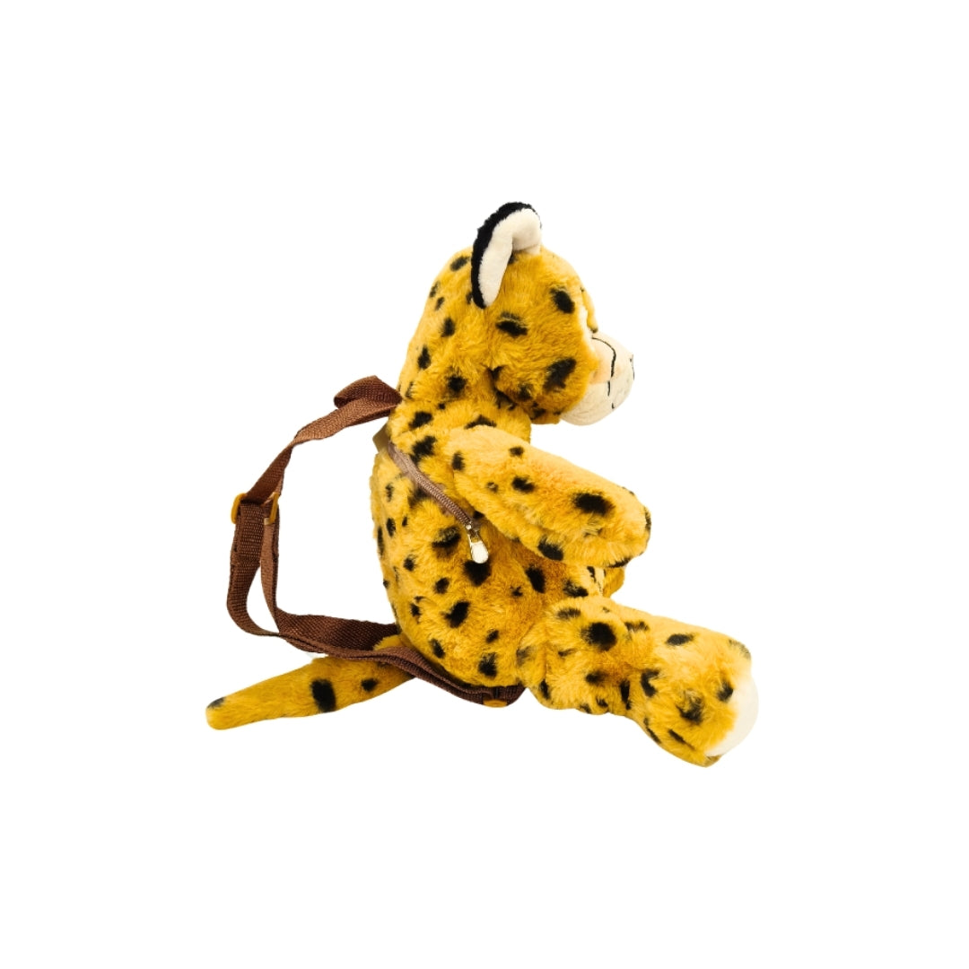 Eco Leopard Plush Backpack 14"