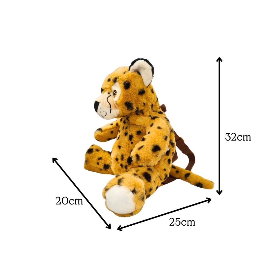 Eco Leopard Plush Backpack 14"