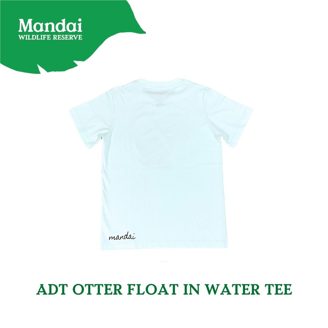 Doodle Series – Otterly Doodlelicious Adult Unisex T-Shirt Otter Float in Water Short Sleeve Top  MANDAI WILDLIFE RESERVE