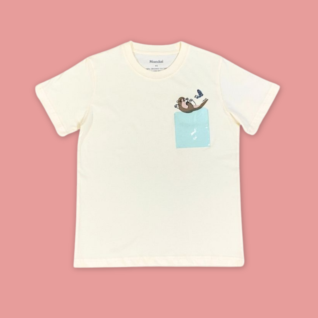 Doodle Series Otterly Doodlelicious Otter in Wave Adult Unisex Short MANDAI WILDLIFE RESERVE