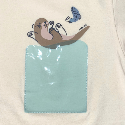 Doodle Series Otterly Doodlelicious Otter in Wave Adult Unisex Short MANDAI WILDLIFE RESERVE
