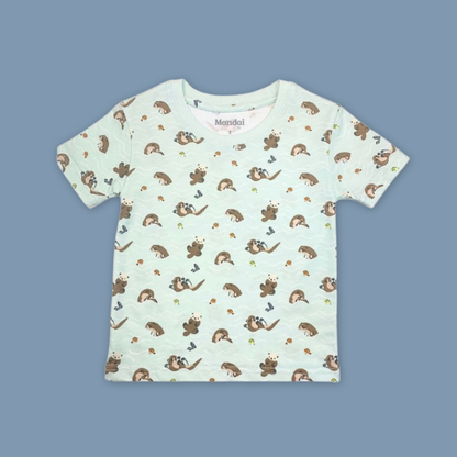 Doodle Series – Otterly Adult Unisex T-Shirt Animal All Over Print Short Sleeve Top MANDAI WILDLIFE RESERVE