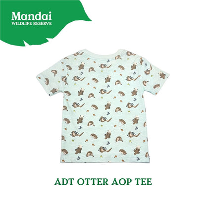 Doodle Series – Otterly Doodlelicious Adult Unisex T-Shirt Otter All Over Print Short Sleeve Top  MANDAI WILDLIFE RESERVE