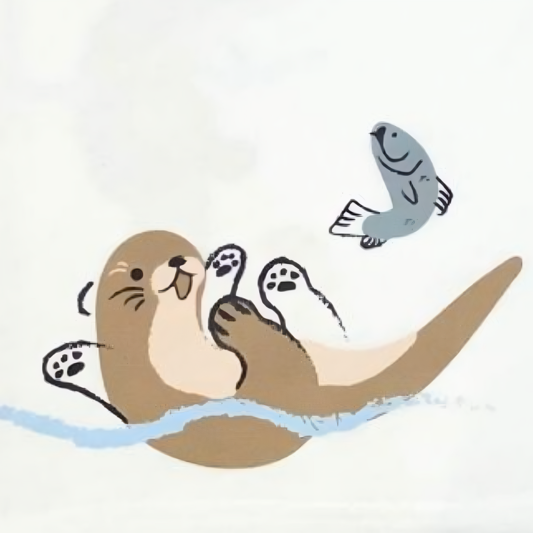 Otter Swimming Kids T-Shirt