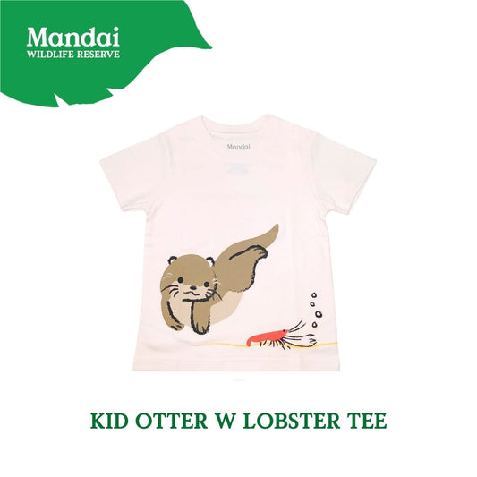 Doodle Series – Otterly Doodlelicious Kids Unisex T-Shirt Otter with Lobster Short Sleeve Top  MANDAI WILDLIFE RESERVE