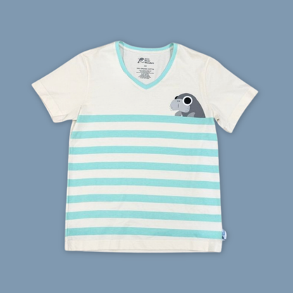 Panda and Friends Adults River Friends Stripe Tshirt - MANDAI WILDIFE RESERVE