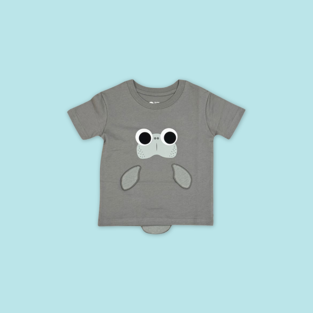 Panda and Friends Kids Manatee with Tail Tshirt - MANDAI WILDLIFE RESERVE
