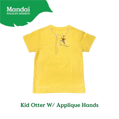 Panda and Friends Kids Otter with Applique Hands Tshirt A River Wonders Exclusive Experience MANDAI WILDLIFE RESERVE