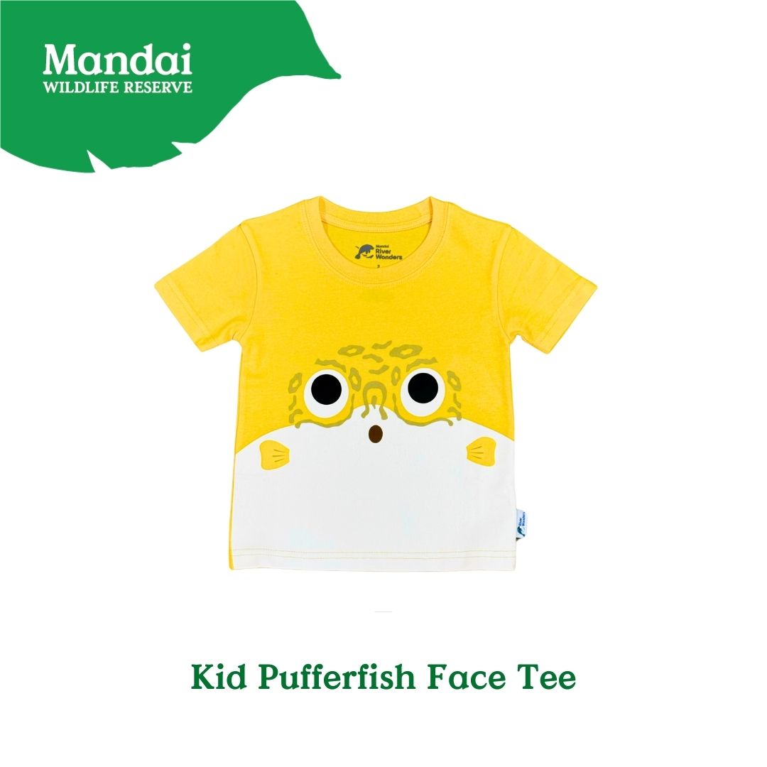 Panda and Friends Kids Pufferfish Face Tshirt A River Wonders Exclusive Experience MANDAI WILDLIFE RESERVE