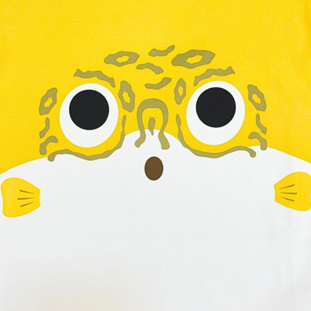 Panda and Friends Kids Pufferfish Face Tshirt - MANDAI WILDLIFE RESERVE
