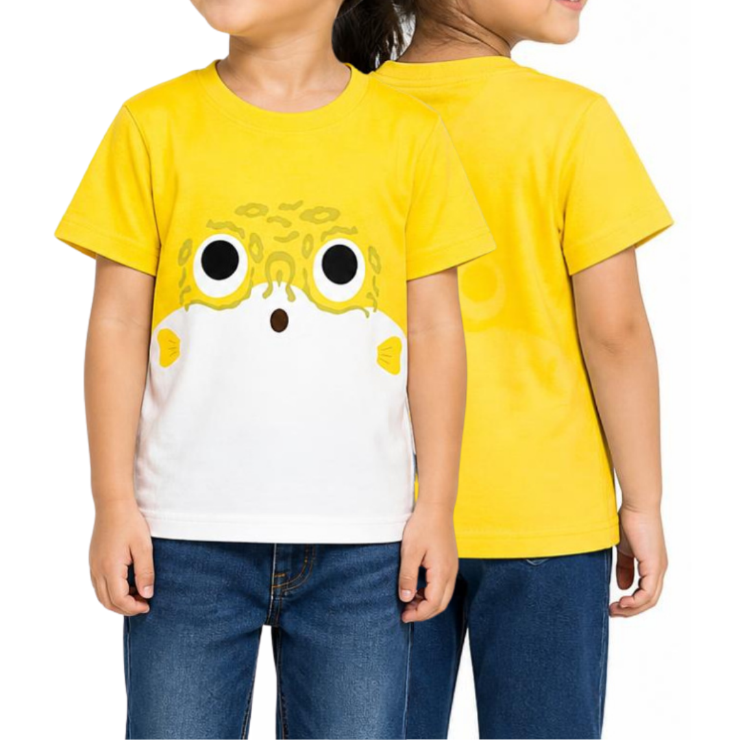 Panda And Friends Pufferfish Face Kids T-Shirt