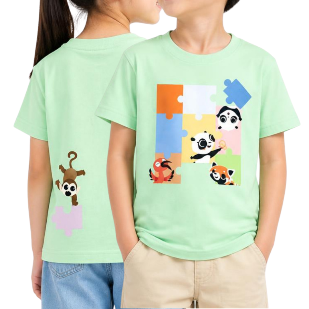 Panda And Friends Puzzle Kids T-Shirt