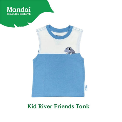 Panda and Friends Kids River Friends Sleeveless Tank Tshirt A River Wonders Exclusive Experience MANDAI WILDLIFE RESERVE