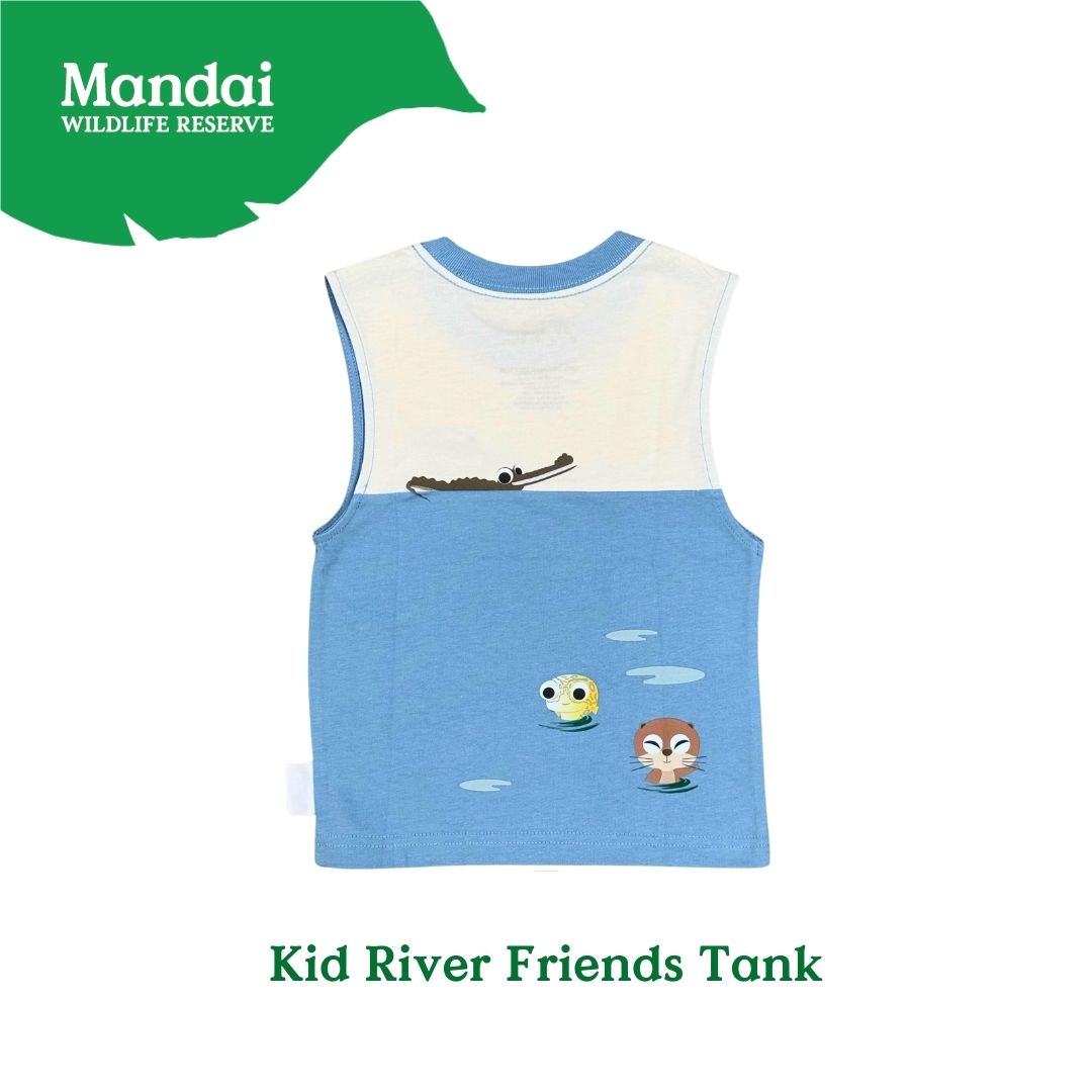 Panda and Friends Kids River Friends Sleeveless Tank Tshirt A River Wonders Exclusive Experience MANDAI WILDLIFE RESERVE