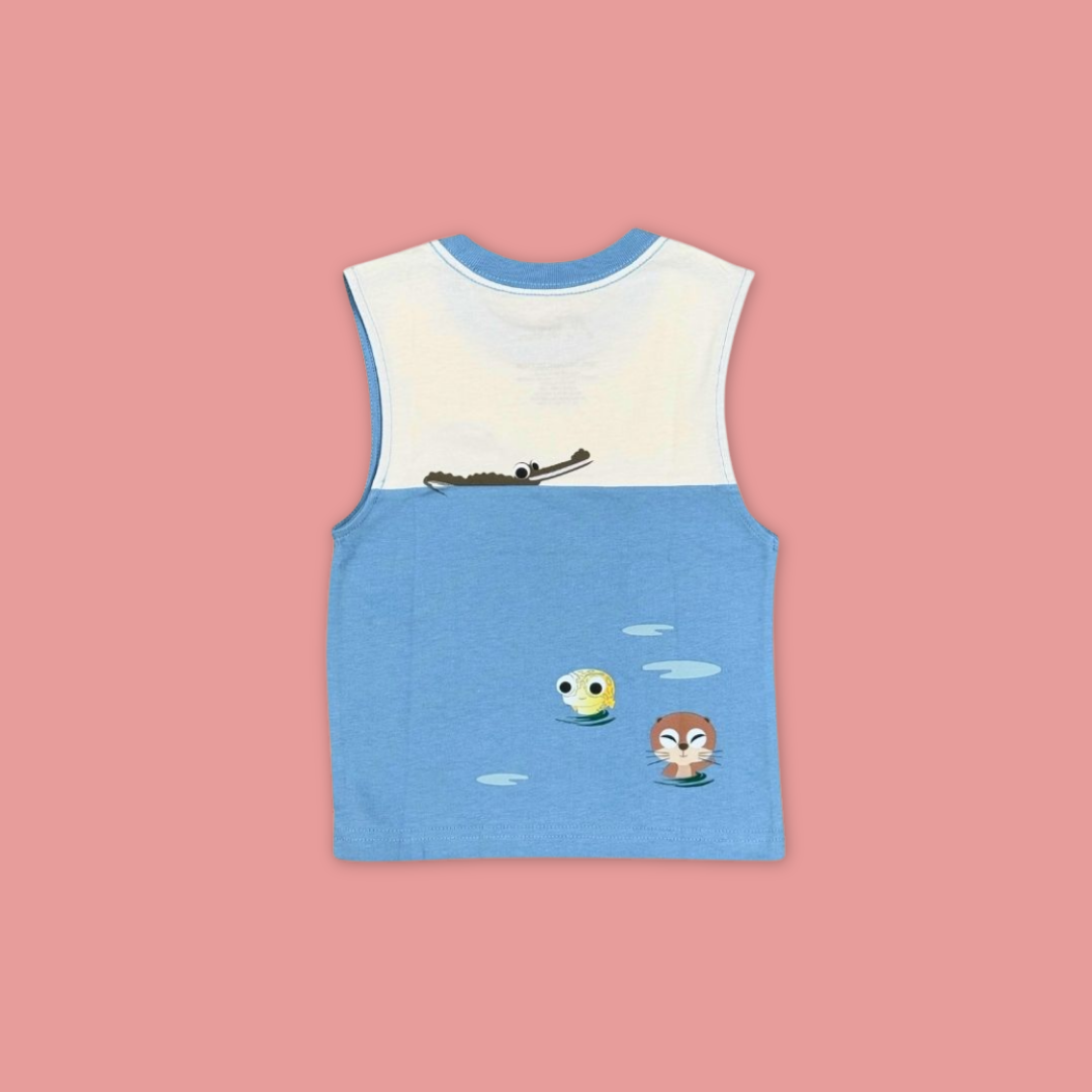 Panda and Friends Kids River Friends Sleeveless Tank Tshirt A River Wonders Exclusive Experience MANDAI WILDLIFE RESERVE