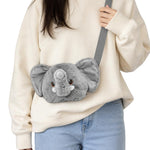 Elephant Face Sling Plush Bag