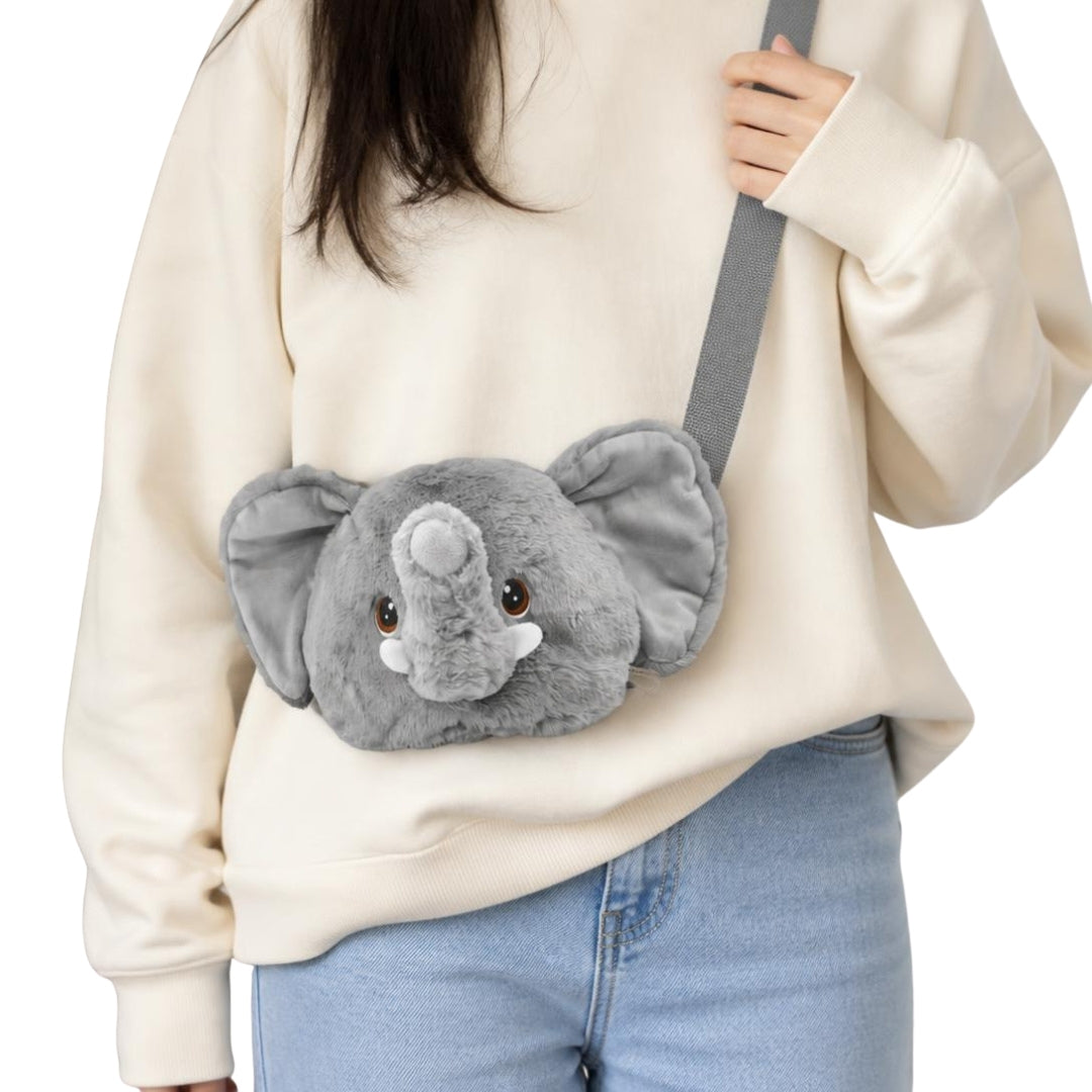 Elephant Face Sling Plush Bag