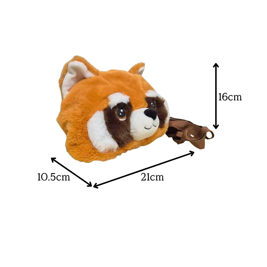 Red Panda Face Sling Plush Bag