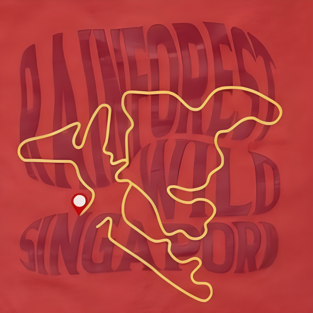 Rainforest Wild Asia Infographic Map Kids T-Shirt - MANDAI WILDLIFE RESERVE