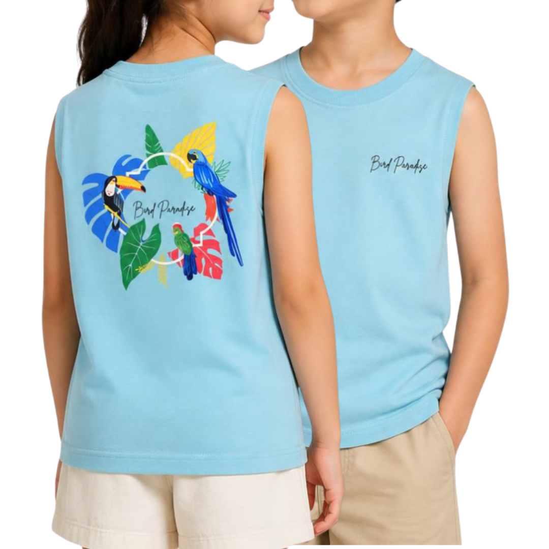 3 Birds Wreath Slouch Kids Sleeveless Tank Top