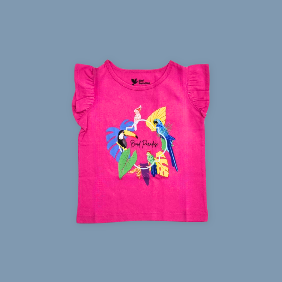 4 Birds Wreath Girl Ruffle Top