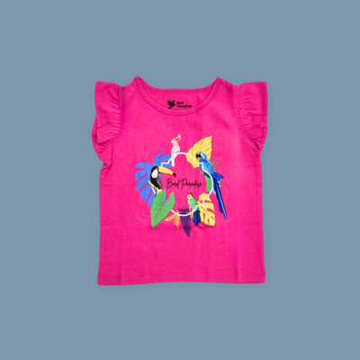 4 Birds Wreath Girl Ruffle Top